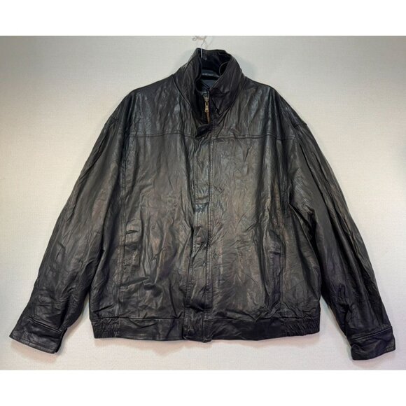 Vera Pelle Mens Leather Jacket Size 46/48 Black Made In Italy